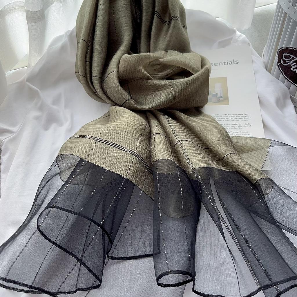 Spring And Autumn Mulberry Silk Celebrity Long Silk Scarf Simple Temperament Mom Versatile Scarf Clothing Matching