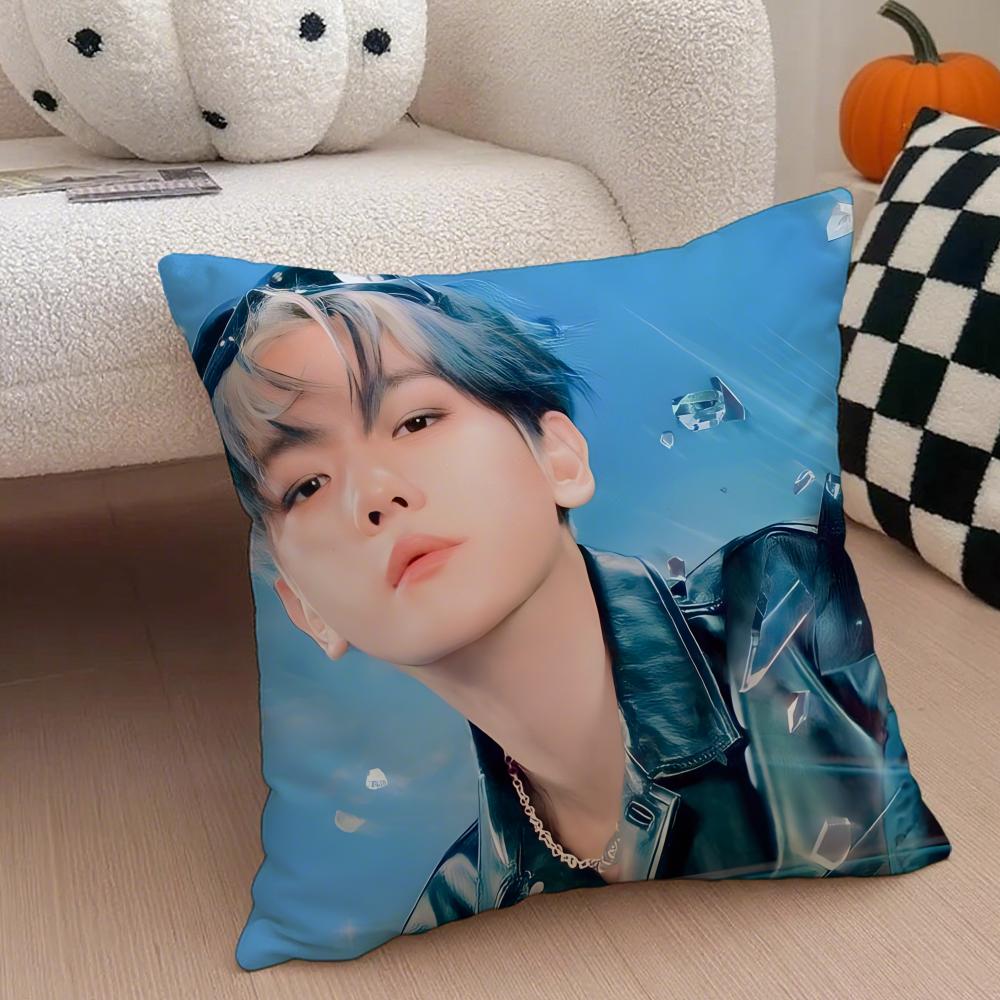 Classic Korean Handsome Singer BByun Baekhyun Cushion Cover Throw Pillow Cover Hidden Button Durable Polyester Chair Cushion