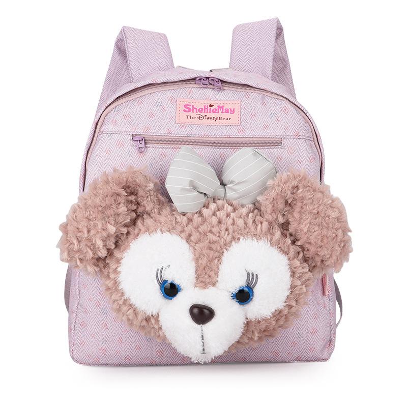 Shirley Rose backpack is versatile and cute cartoon Duffy plush face bag college students class school bag travel backpack