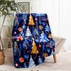 Christmas tree Theme Printed Blanket - Perfect for Couch, Bed, Travel & Outdoor Use | Machine Washable, Cozy & Durable.