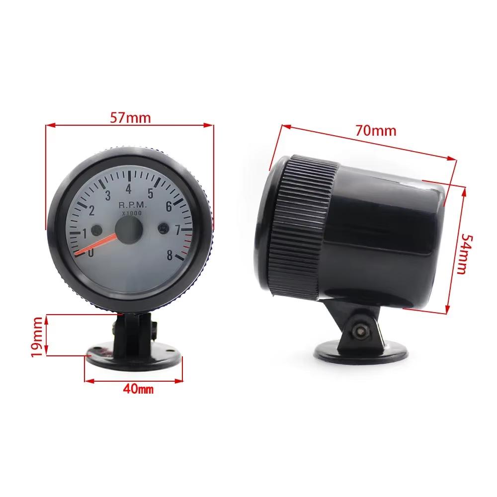 2"52MM 12V Car Auto Tachometer Gauge 0-8000RPM Mechanical Speed Meter with Gauge Pod Holder Car RPM