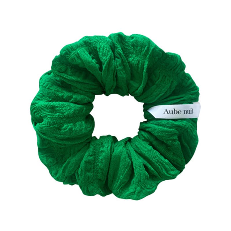 Aube Nuit P Line Wrinkle Green Hair Scrunchie M