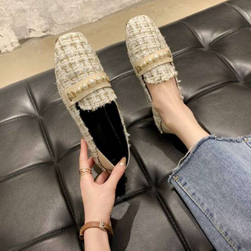 Doudou Shoes Women's Spring and Summer New Flat-bottomed Shallow Mouth Single Shoes Korean Version Lazy Shoes Student Versatile Social Fashion