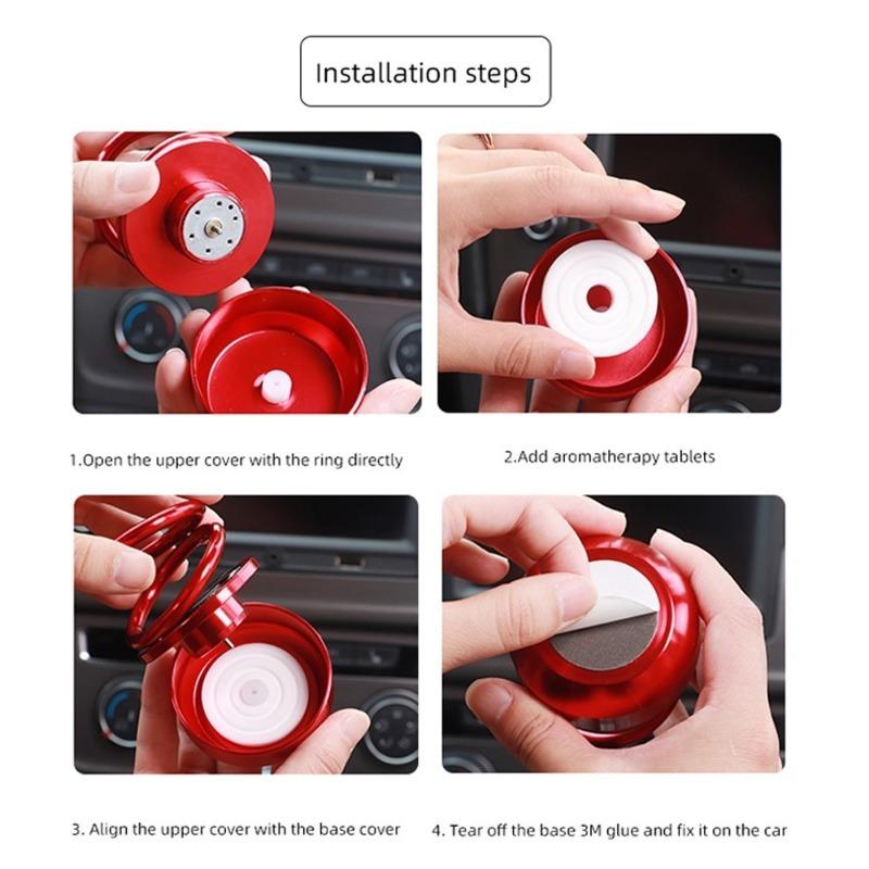 Solar Car Carrying Fragrance Air Freshener Perfume Double Ring Rotary Decoration Automobile Interior Air Outlet Diffuser