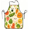 1pc Cute Kawaii Vegetable & Fruit Apron with Adjustable Waistband - Durable Easy-Clean Polyester Bib Suitable for Cooking, Gardening, Orchard Picking,