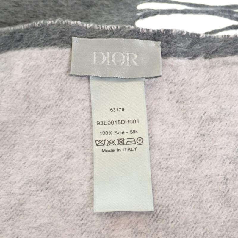 Dior 93E0015DH001 Scarf Gray/pink Silk Mens