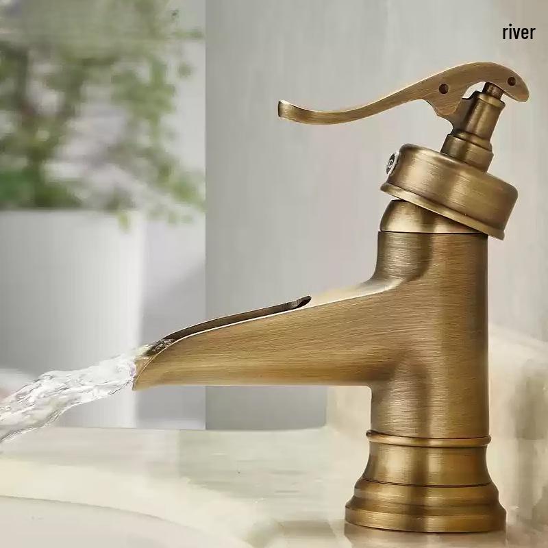 TLXT F-Style Tall Antique Bronze Basin Faucet