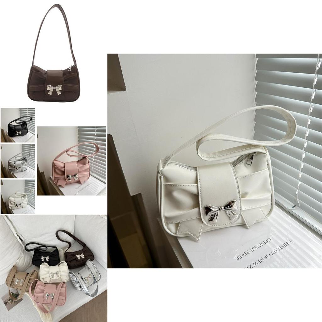 Adorable Bowknot Small Square Bag For Women Cute Korean Style Shoulder Tote Bag