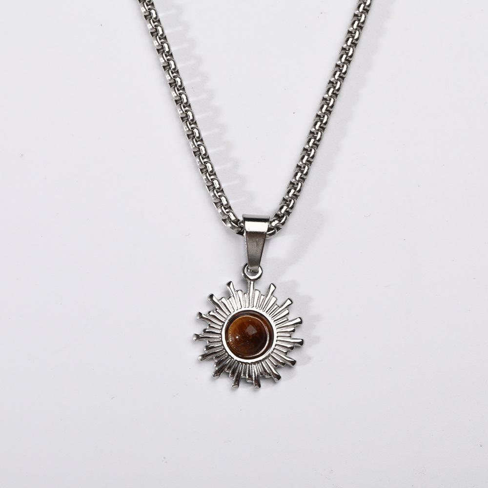 Men's Sunflower Titanium Necklace - Trendy, High-End, Versatile Accessory with American Style