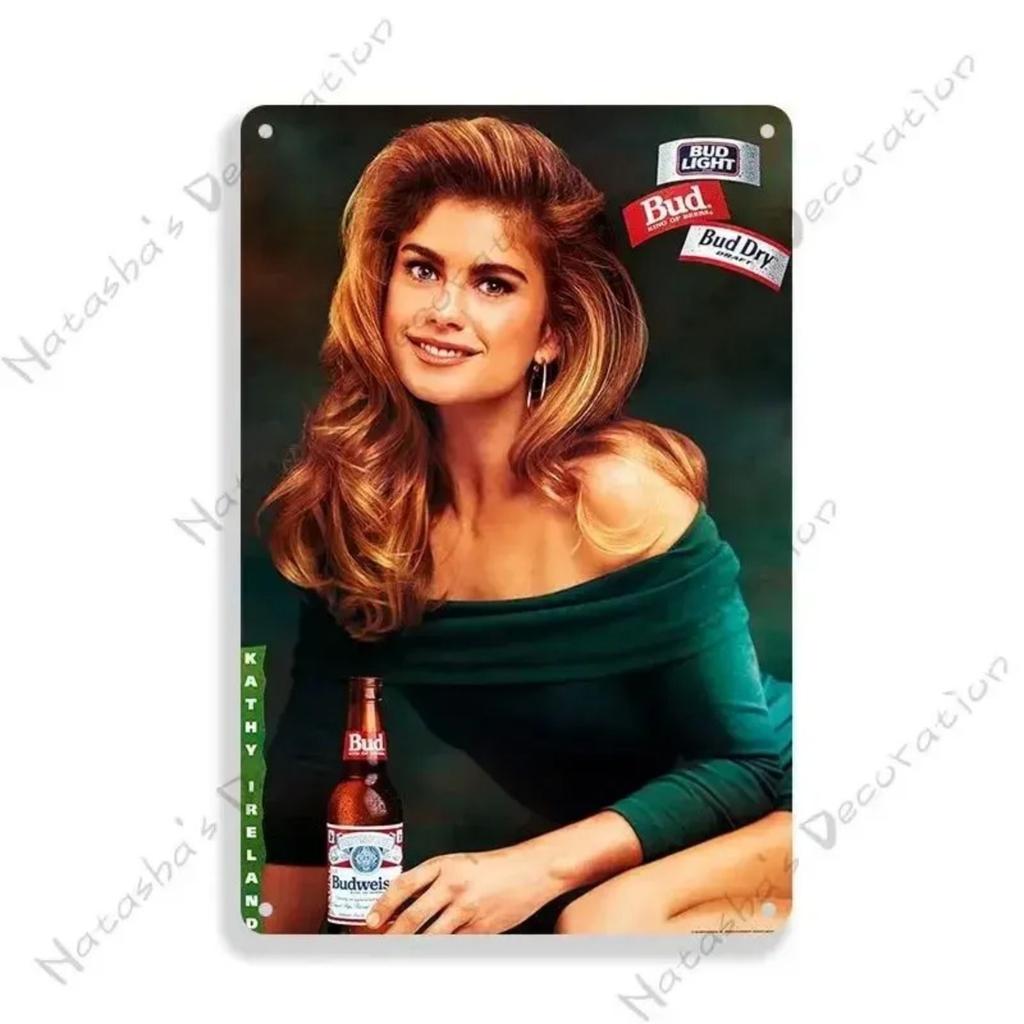 Budweiser Beer Metal Tin Sign 30x20cm, Vintage Advertising Wall Decor