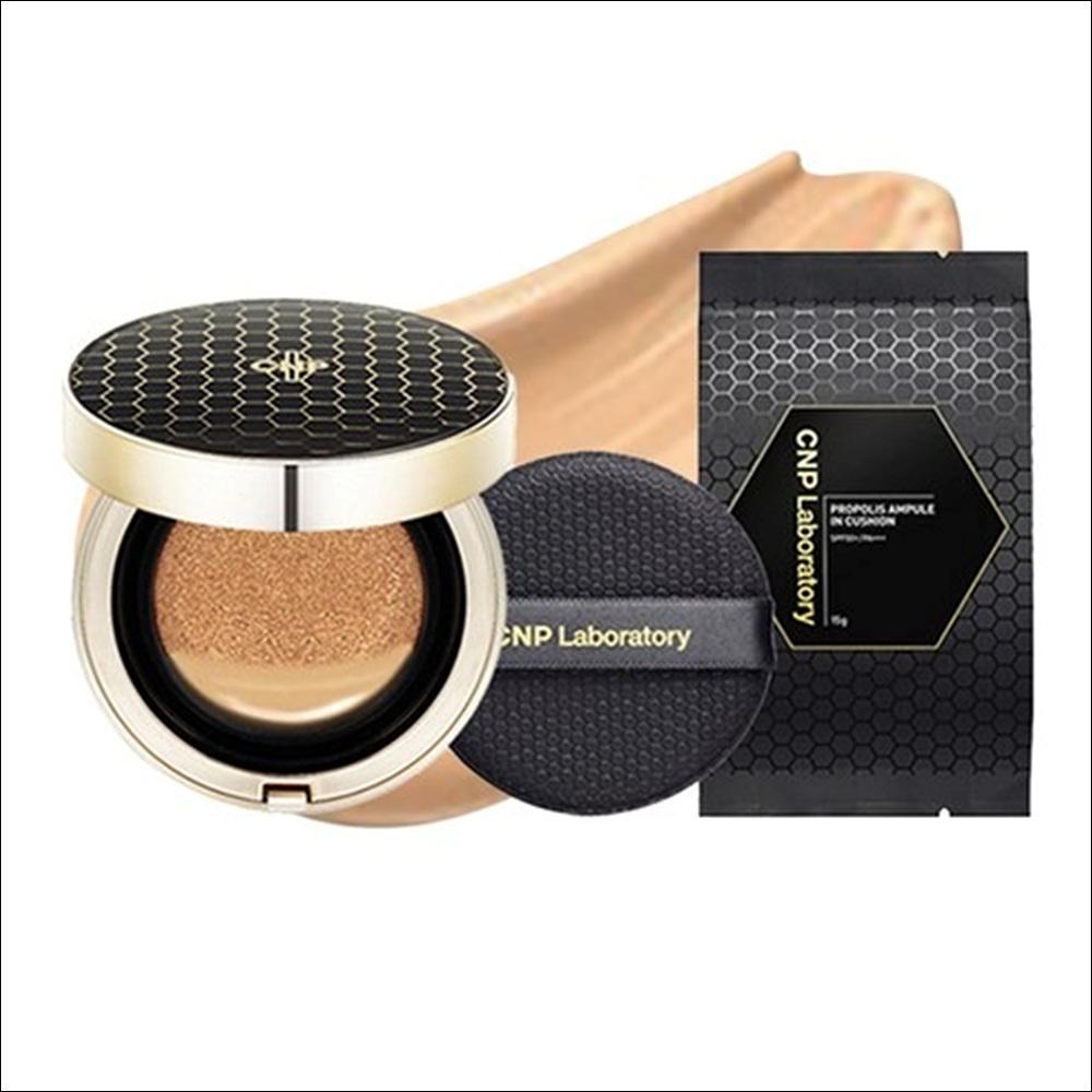 

[CNP Laboratory] Propolis Ampule In Cushion Set (15g+Refill) - SPF50+ PA+++, Radiant Honey Glow, Deep Nourishing K-Beauty Cushion 23 Natural Beige, 1EA