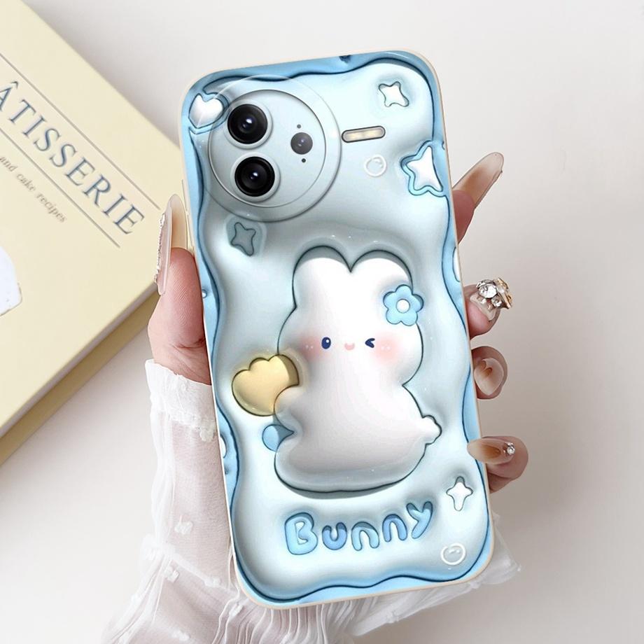 Soft Slim Silicone Fundas For Xiaomi Poco F7 Pro F7 Ultra Case For Redmi K80 K80Pro Back Cover Cartoon Panda Rabbit Flowers Capa