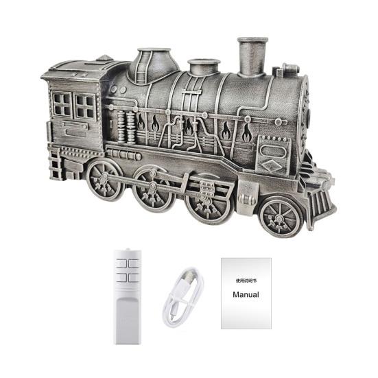 Aroma Diffuser with Timer 300ml Vintage Train Diffuser, Steam Locomotive Humidifier Remote & LED Unique Desk Accessories for Study Light, 2 Mist Modes