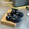 Boys Sports Sandals Summer Hollow Breathable Chunky Dad Shoes Korean Style Beach Sandals for Big Kids