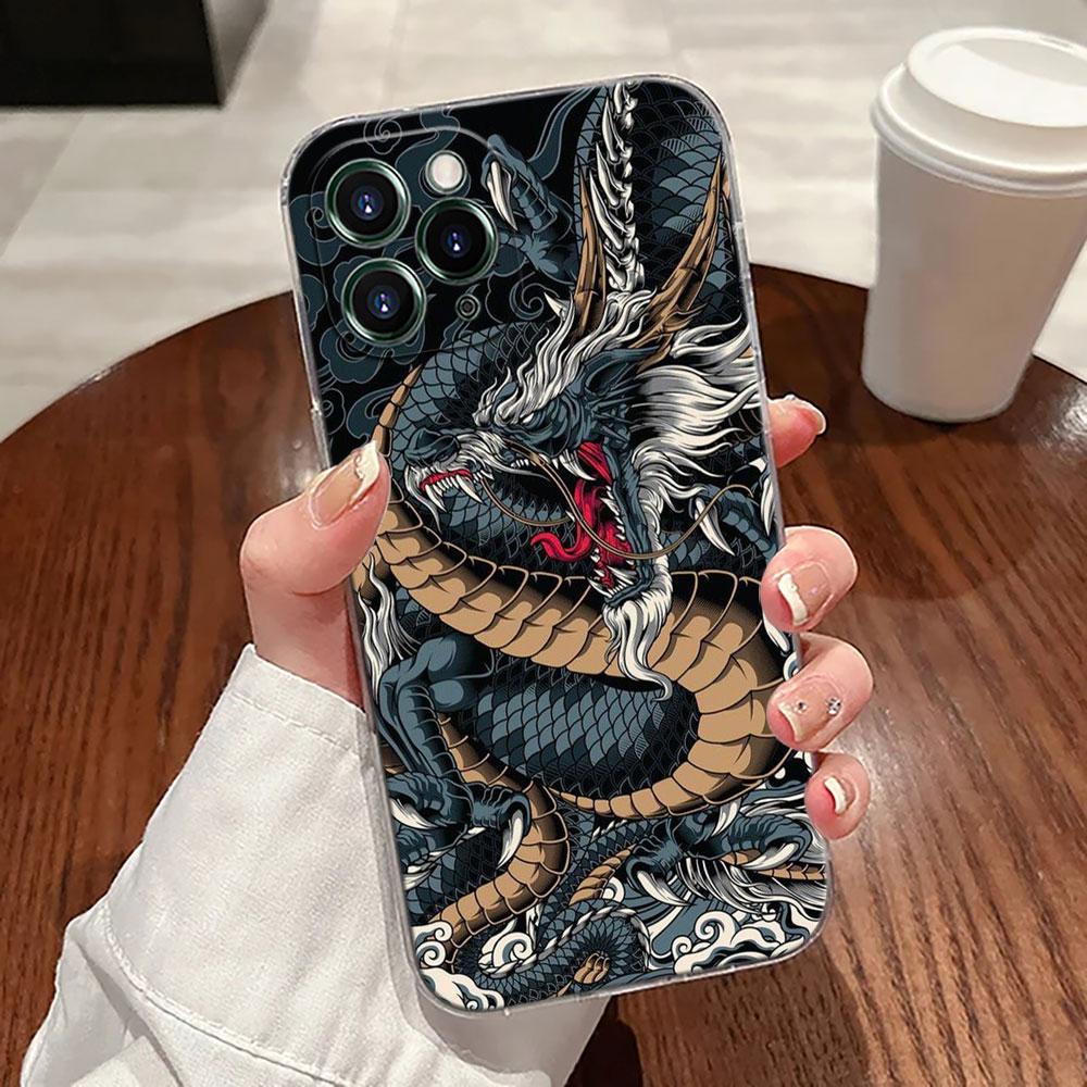 Japanese Culture Wave Dragon Anime Case For Apple iPhone 17 16 15 14 13 12 11 Pro Max 16 Plus 16E 17Air 17Pro Phone Cover Funda