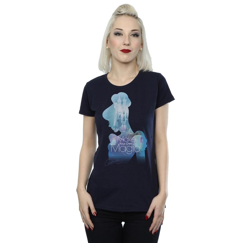 Disney Princess Damen/Damen Cinderella Gefüllte Silhouette Baumwoll-T-Shirt