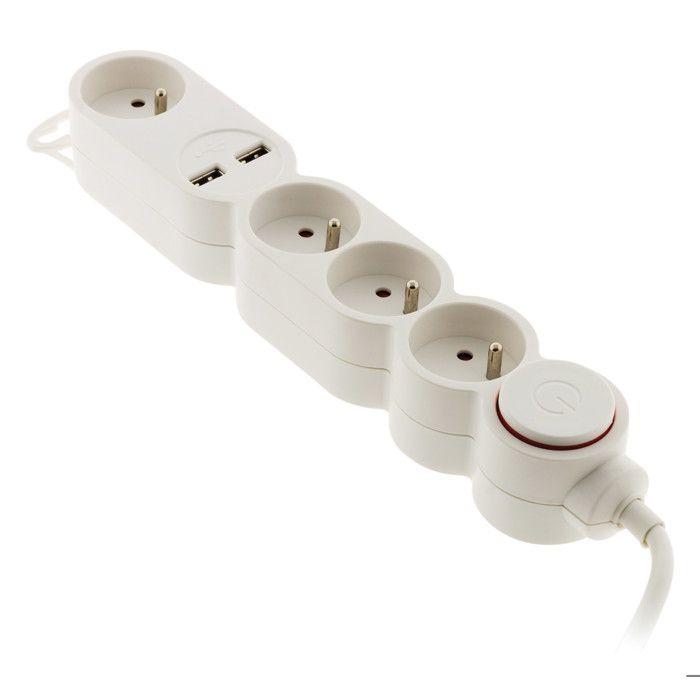 Bloc Home 6 Prises Interrupteur + Fiche Extraplate - Zenitech