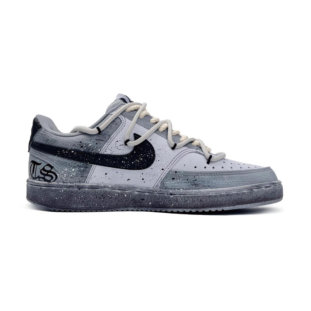 Nike Zapatillas de Skate Court Vision 1 Caña Baja para Hombre Gris Negro DH2987-101(Team87-)