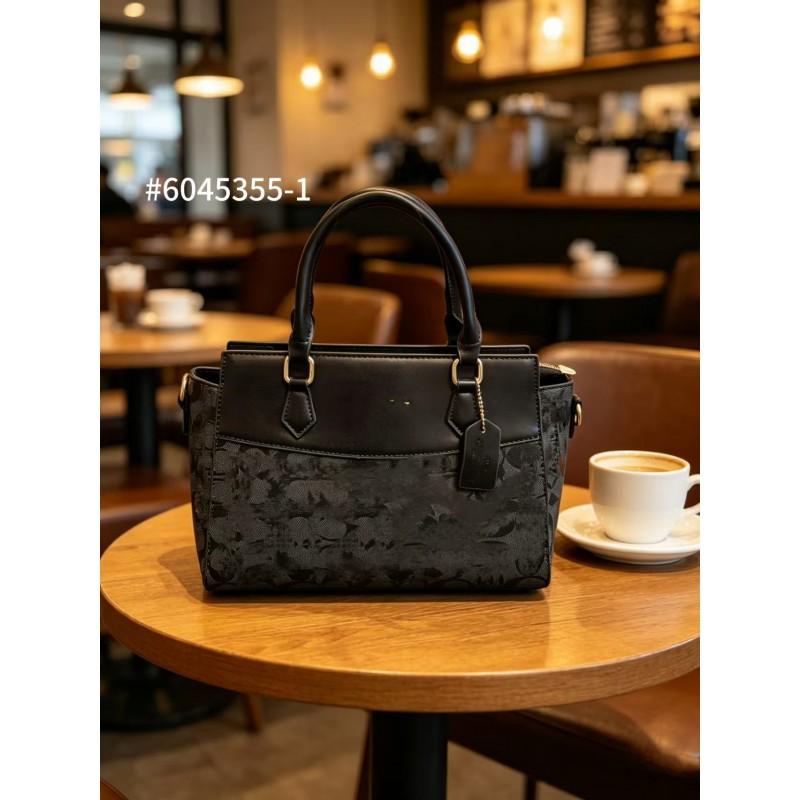 Womens Designer Tote Bag With Vintage Print PU Leather Shoulder Handbag Daily Use Medium Size