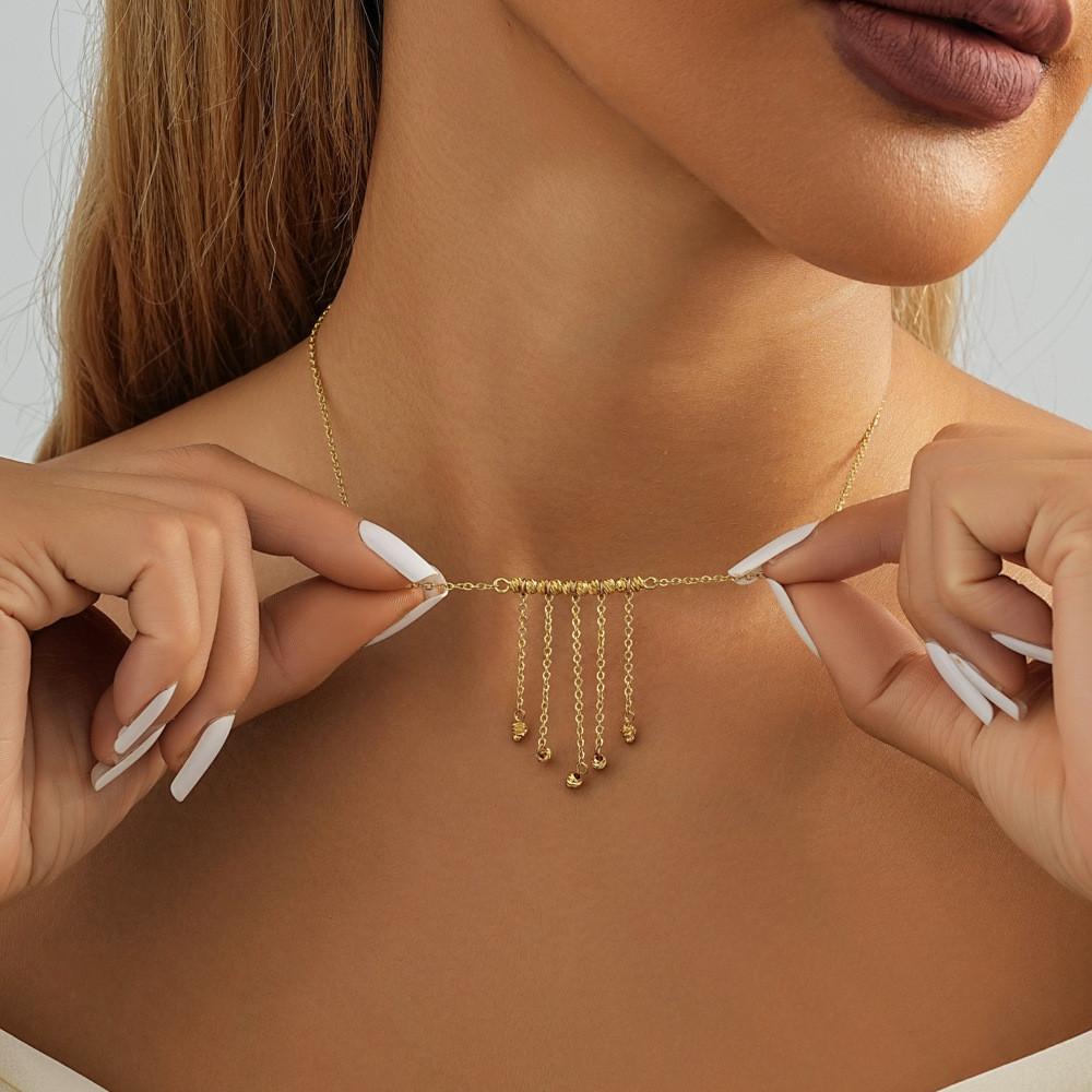 Fashionable Gold Tassel Chain Necklace For Women Captivating Design For Style Autumn