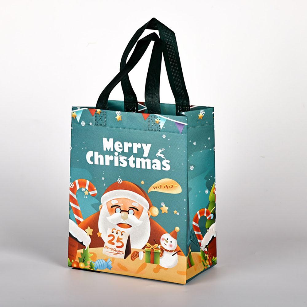 Non-Woven Tote Bag Non-Woven Snowman Gift Holder Cartoon Santa Bag Printed Christmas Packaging Bag For Christmas Eve Family
