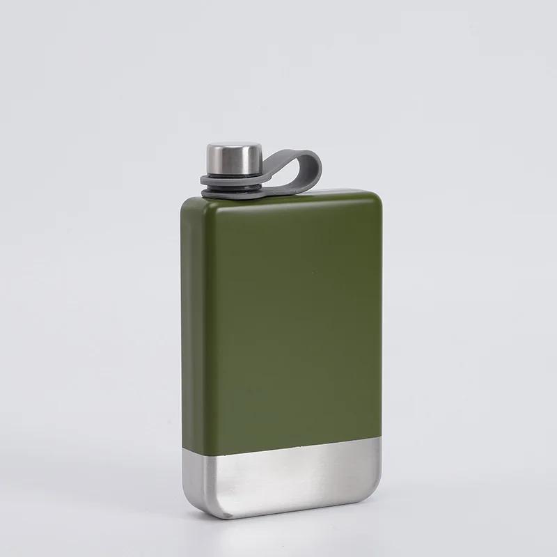 Brand New 304 Food Grade Stainless Steel Paint Outdoor Portable Flat Rectangular Hip Flask Personalized Creative Gift