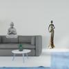 Buddha Sculpture with African Tribal Lady Figurine Vintage Art Collectible for Hotel Patio Fireplace
