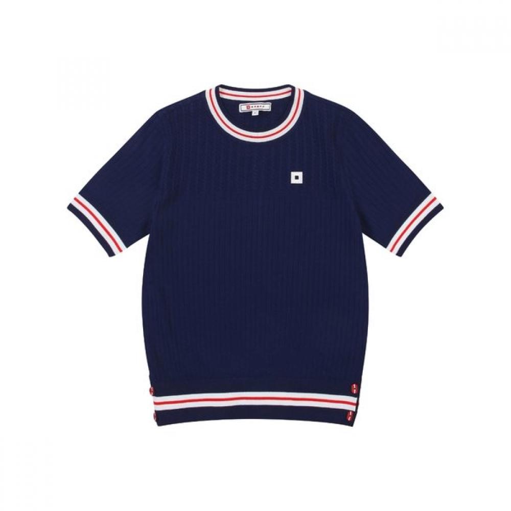 Onoff Women S Short Sleeve Scalloped Sweater Of2733la Navy 34