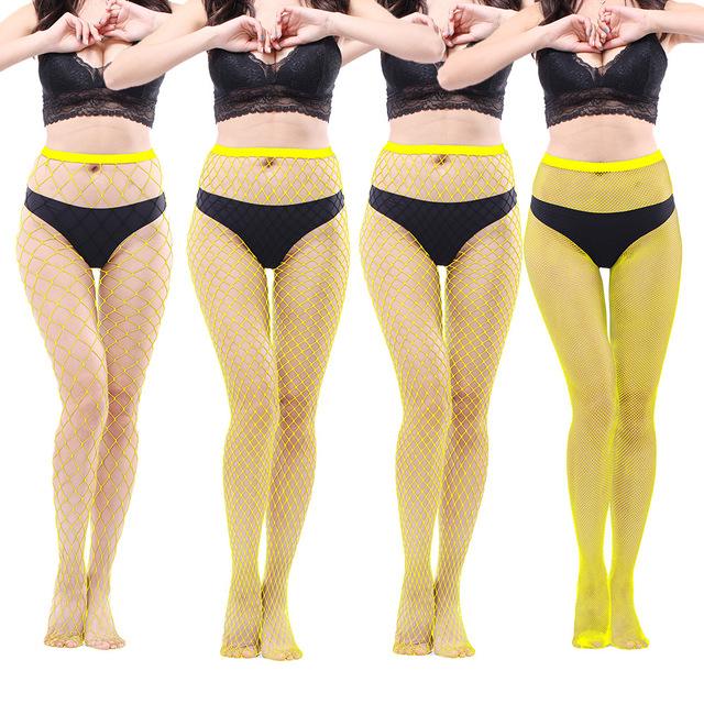 Sexy Fishnet Pantyhose Women Mesh Tights Lingerie Fish Net Stockings Club Party Hosiery Female Colorful Thin Long Socks Leggings