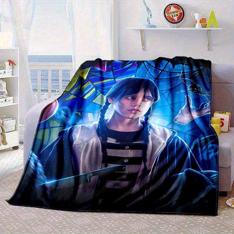 Mittwoch Gothic Decke Flanelldecke für Bett, Sofa, Camping, Wandern, Picknick Zubehör, Geschenk für Familie Fan Geschenke