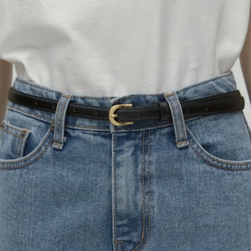 

Стандартный кожаный ремень DEPOUND (15мм) - черный black