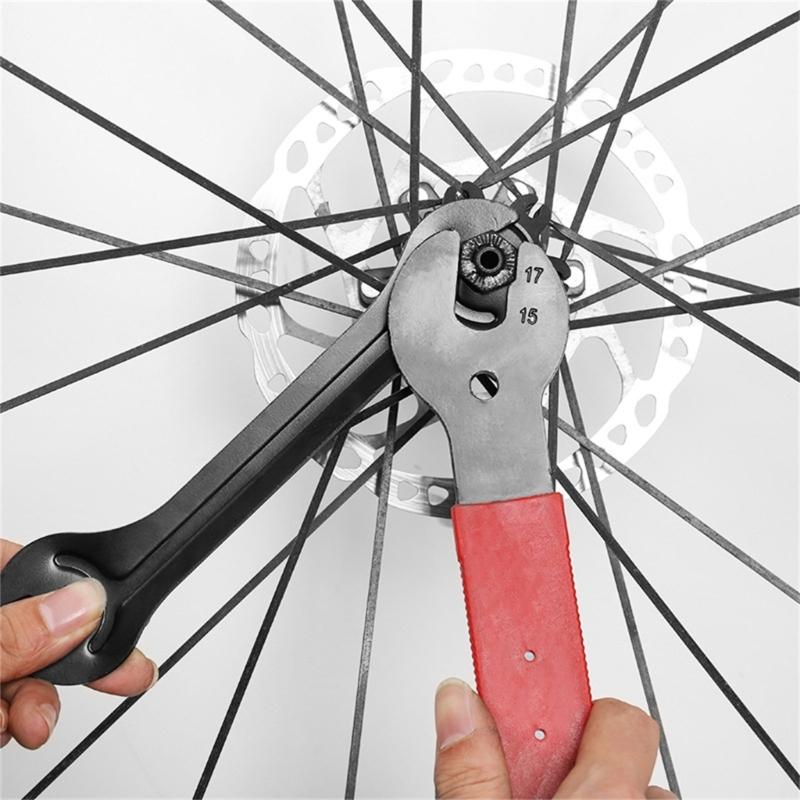 Bicycles Cones Spanner Hub Wrench Axles Hub Wrench Open End Pedal Spanner Repair Tool for Mountain Biking, Double Open