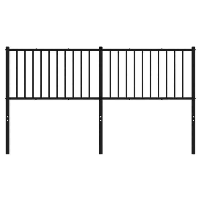 VidaXL Tête de lit métal noir 160 cm 350899