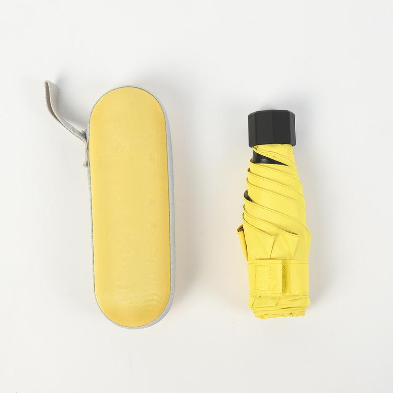 Kompakter UV-Schutz-Doppelnutzungs-Schirm für Sonne und Regen, Tragbarer Falt-Sonnenschirm mit aufgedrucktem Design