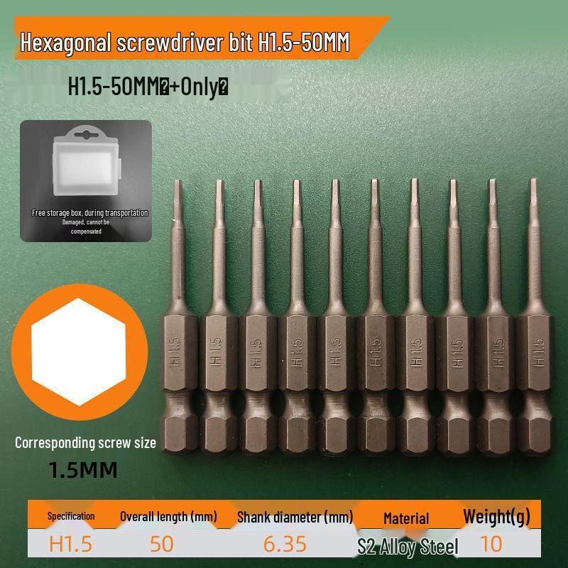 S2 Strong Magnetic Hex Socket Bit - High Strength, Shock Resistant for Hand Drills and Electric Screwdrivers