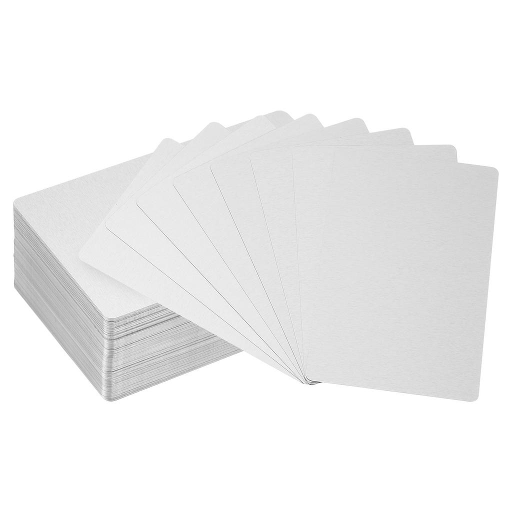 Sublimation Metal Business Cards Blank 0.21/0.22/0.45mm Thickness Aluminum Printable Name Card for Custom DIY Print White/Silver
