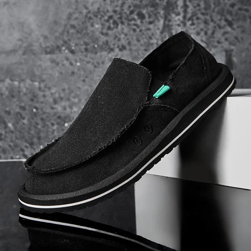 Spring Handmade Canvas Men Casual Shoes Design Sneakers Man Loafers Breathable Low Top Flat Shoes Soft Driving Zapatillas Hombre