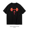 Lift Strong Red Barbell Power Icon Shirt Woman Man Casual Cotton Graphic T Shirts Creative Adult Oneck Streetwear
