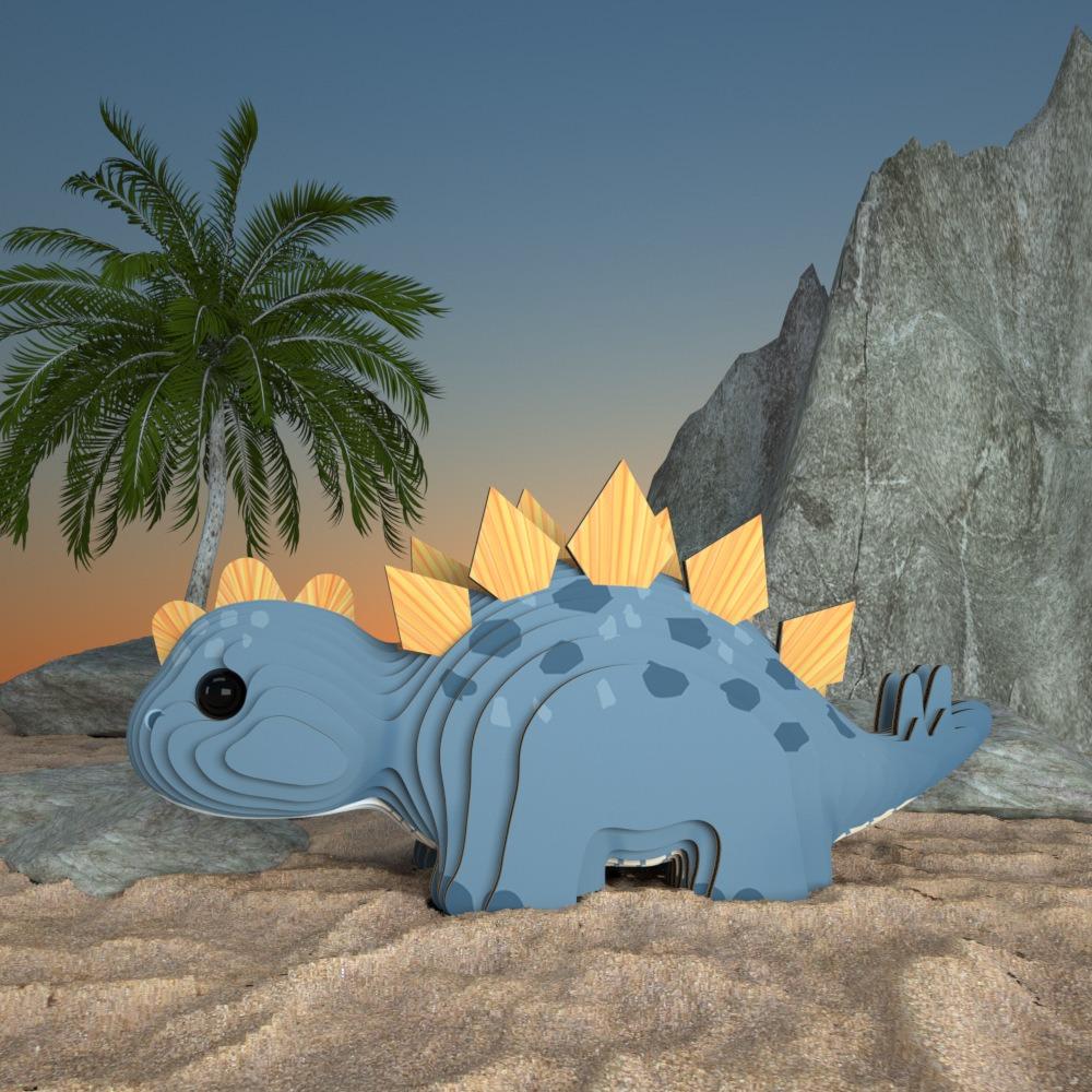 

Montessori Dinosaur 3D Paper Puzzle Dinosaur Animal Model Toy Early Educational style D