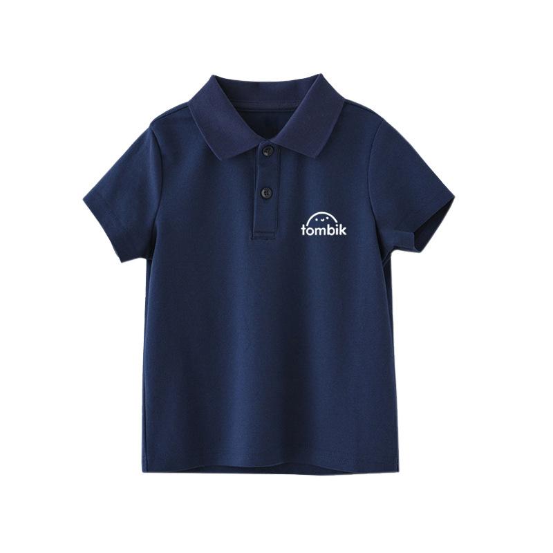 Kids Summer Cotton Polo Shirt Short Sleeve Collar T Shirt For Boys And Girls White Breathable Top