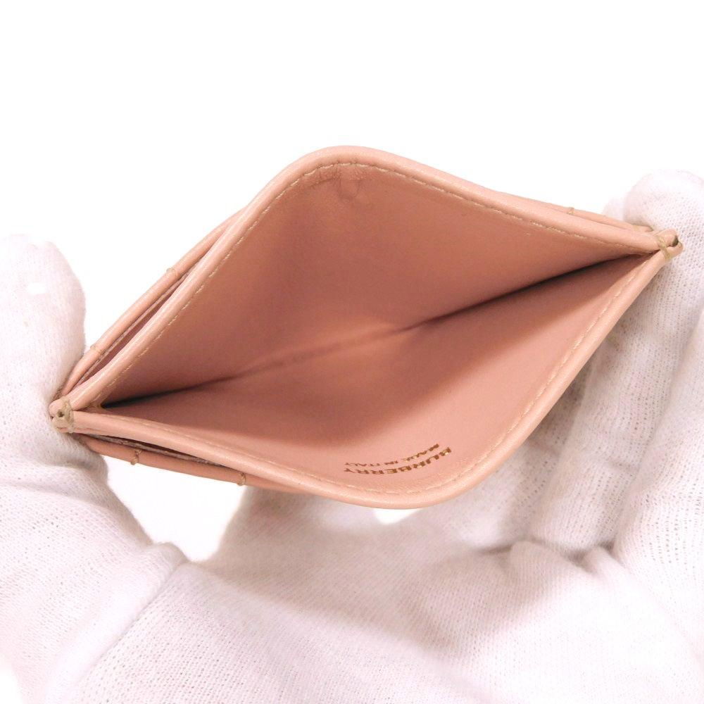 Used 11033 Laura Quilted TB Card Holder 8062371 7946 Stitched Pastel Pink Logo Dusky Pink Excellent Condition Ladies