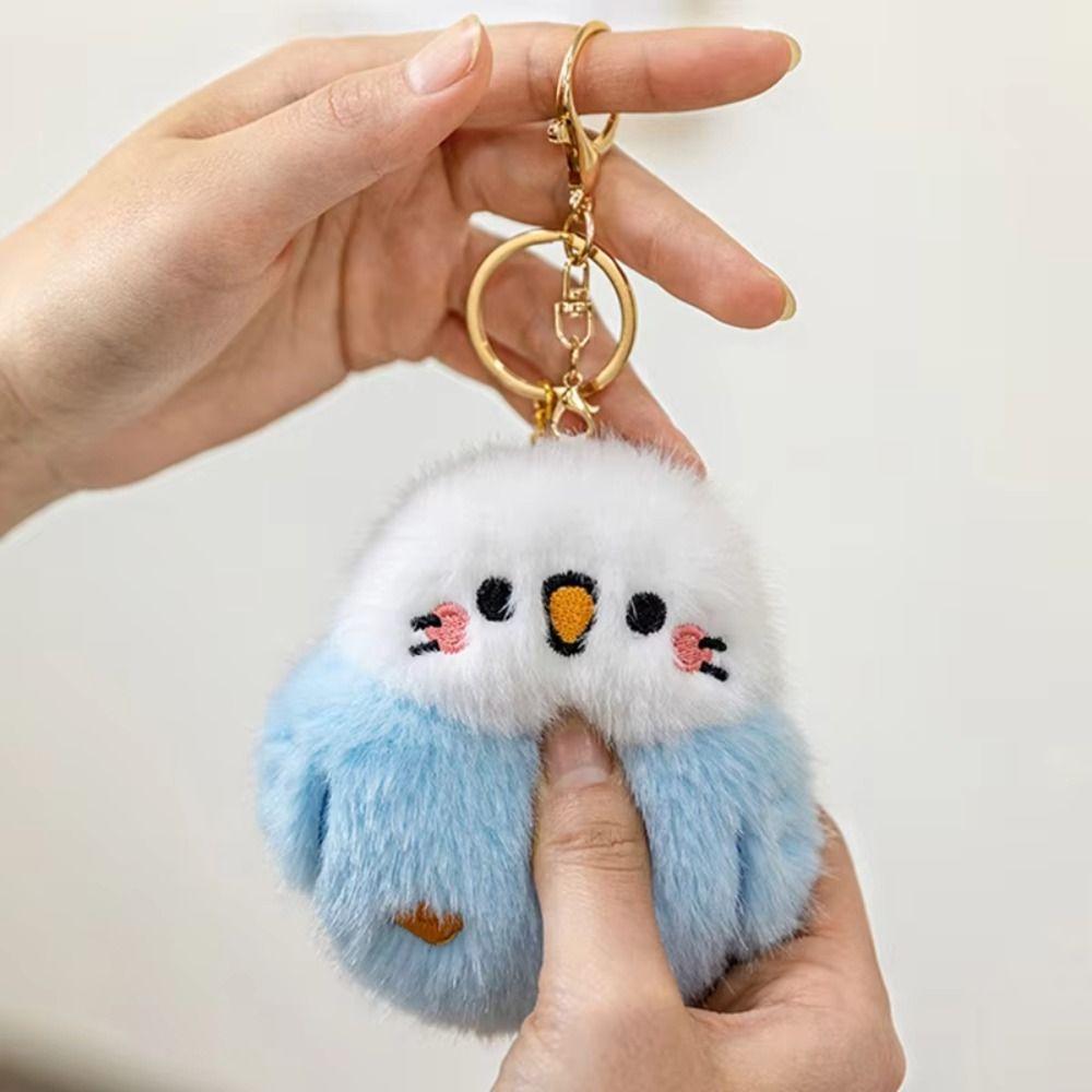 Cute Animal Chirping Plush Toy Bag Charm Parrot Stuffed Toy Bird Pendant  Jewelry Gift