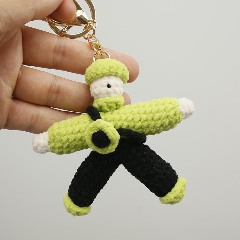 Funny Character Doll Keychain Handmaking Crochet Keychain For Couple Gifts Keyrings Cute Knitted Doll For Couple Keyrings Custom