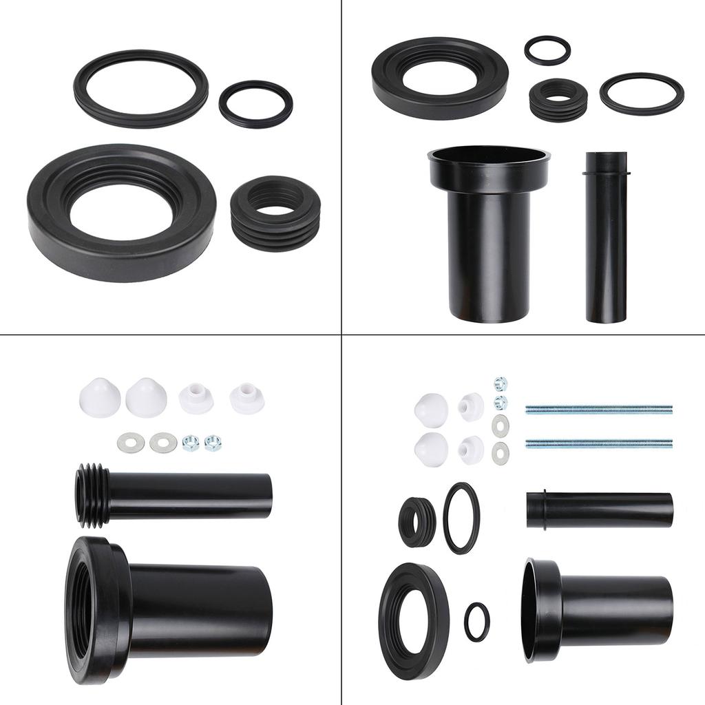 Wall Mounted Toilet Seal Rings set Rubber Seal Gaskets Pressure Resistant Toilet Seal for Leak Prevention & Odor Control