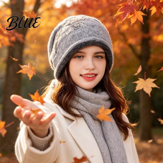 Soft Polyester Warm Knit Cap Hat Retro Winter Slouchy Hat Women Jacquard Star Rolled Autumn