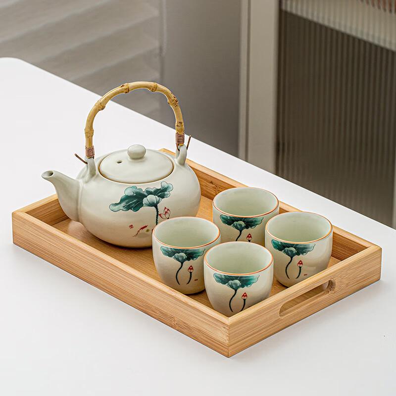 Zhangyuan Ru Kiln 5-Piece Tea Set