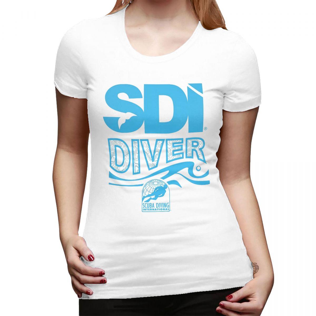 

Scuba Diving International SDI TShirt for Women Round Neck Streetwear T Shirts Womens Tees Short Summer Clothes Tops S