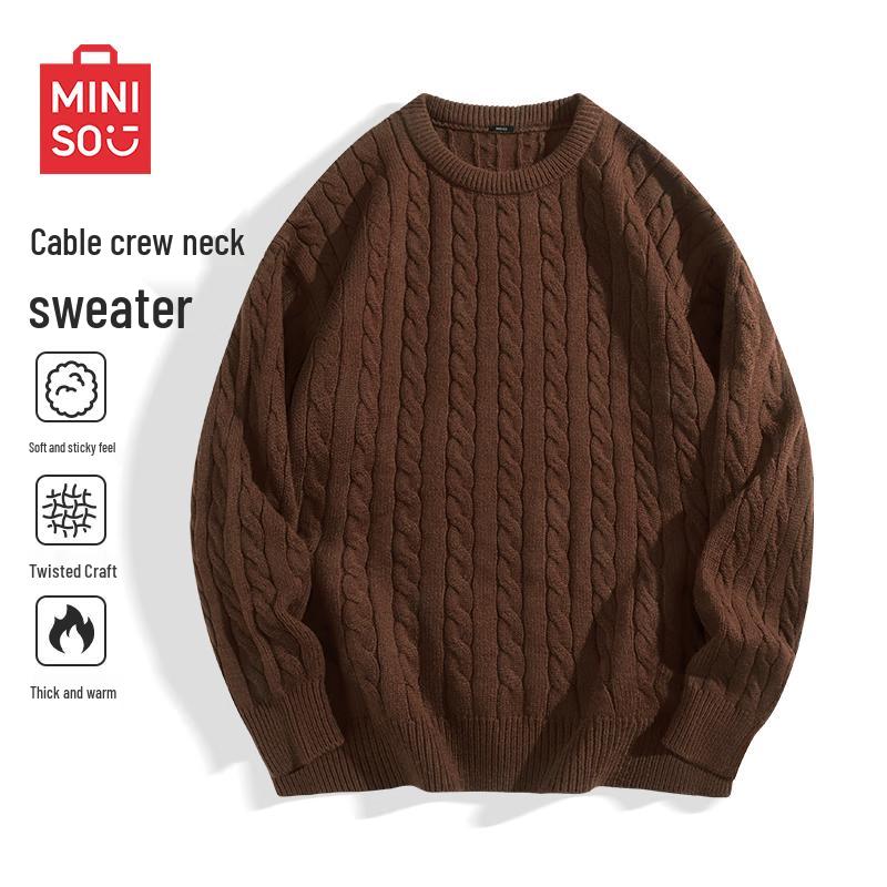 

MINISO Men s New Year Collection Loose Thickened Round Neck Sweater M