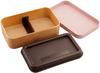 Showa Bento Wood Grain Rice Clean Microwave and Dishwasher Suitable for Men and Made In Product Number 4979536 Box, Resin, Non-Stick, Rectangular,