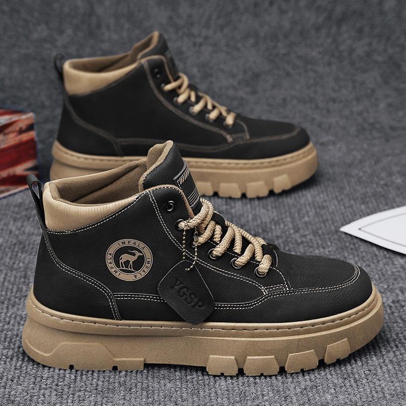 

Autumn high-top tooling Martin shoes men s new mid-top men s shoes retro casual sports trendy shoes men s shoes 39 чорний